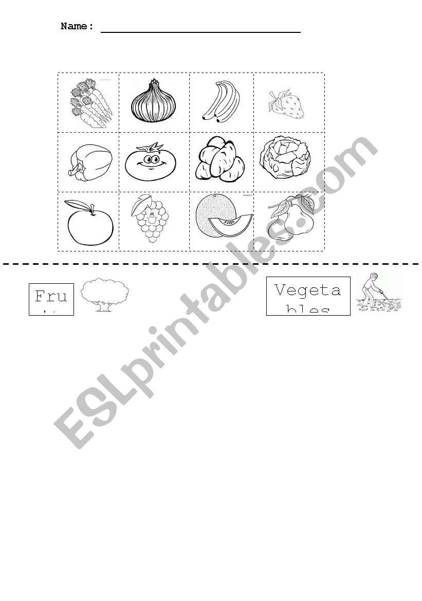 Fruit or vegetable worksheet