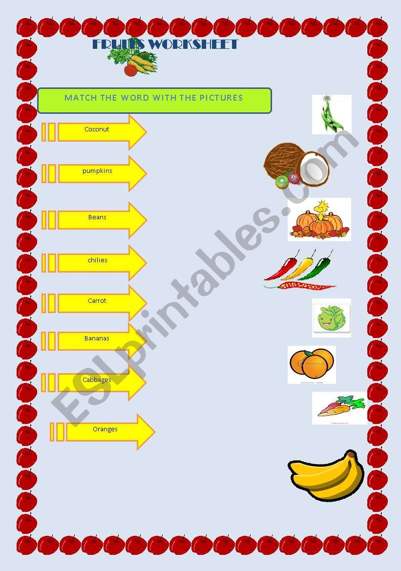 FRUIT WORKSHEET worksheet