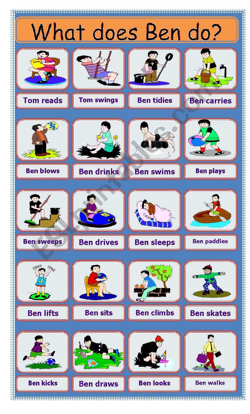 What does Ben do? worksheet