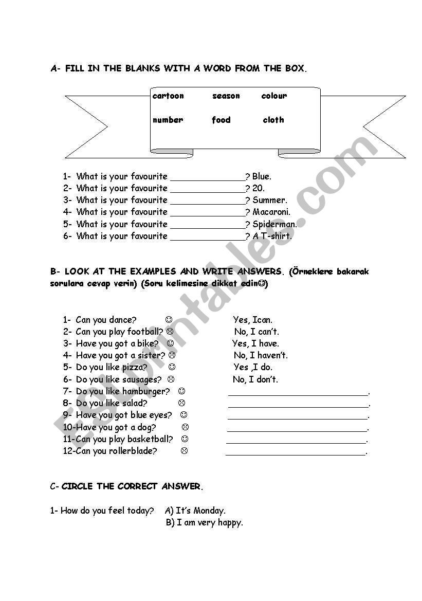worksheet for grade 2 students