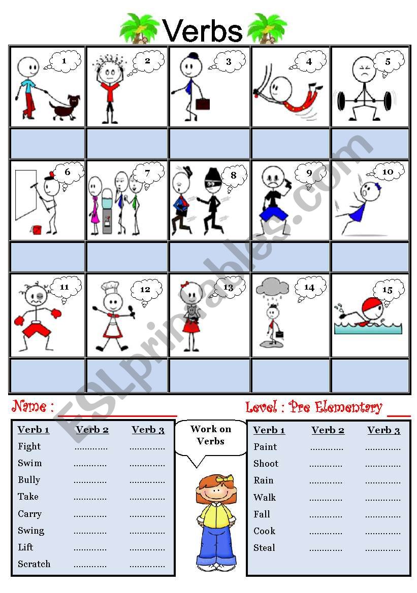 Working on Verbs worksheet