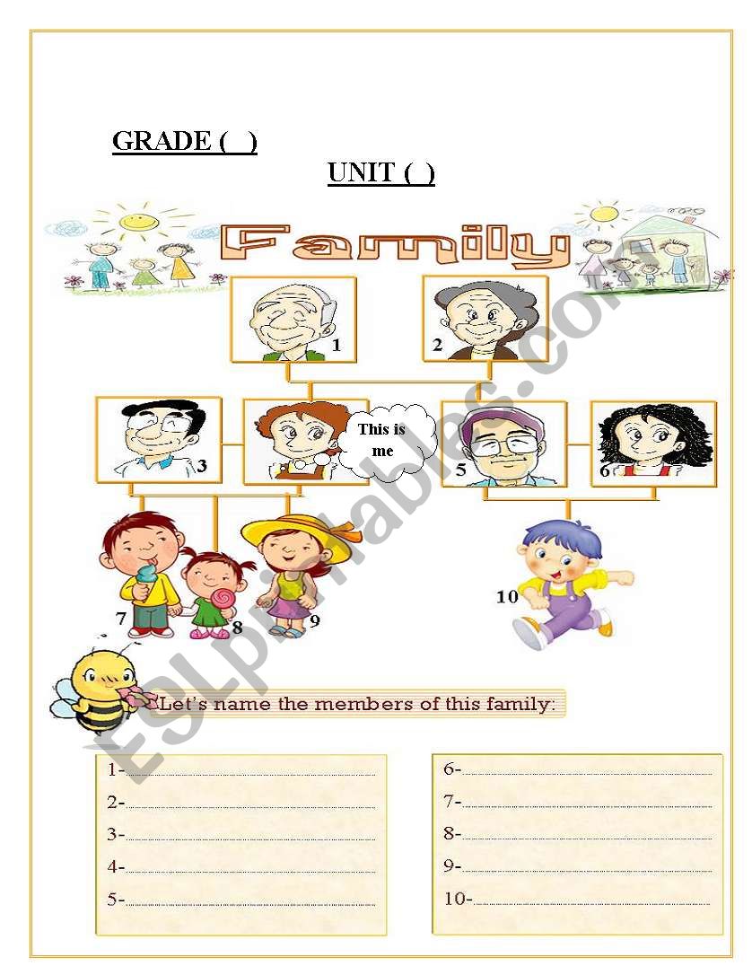 family members worksheet