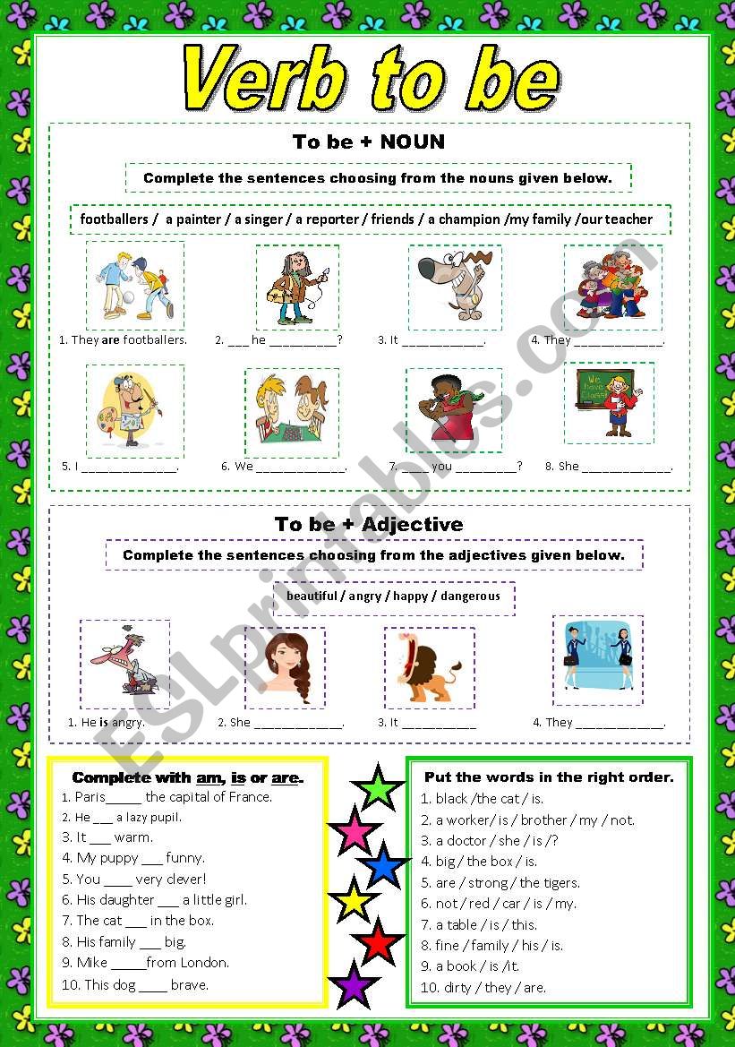 Verb to be worksheet