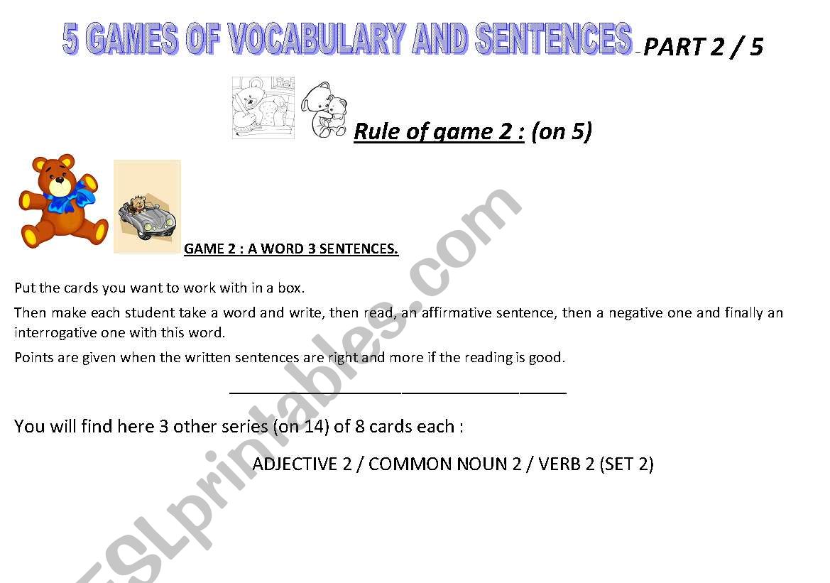 Games with words and sentences - Part 2 on 5.