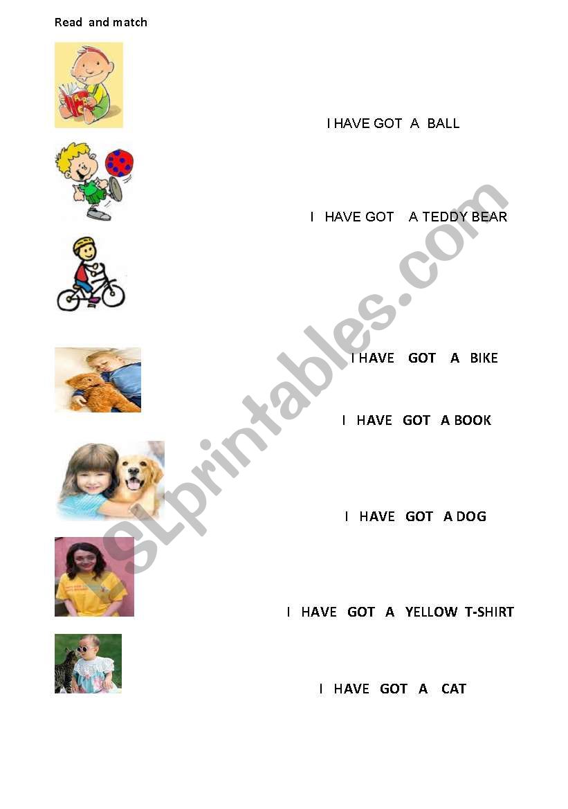 I HAVE GOT worksheet