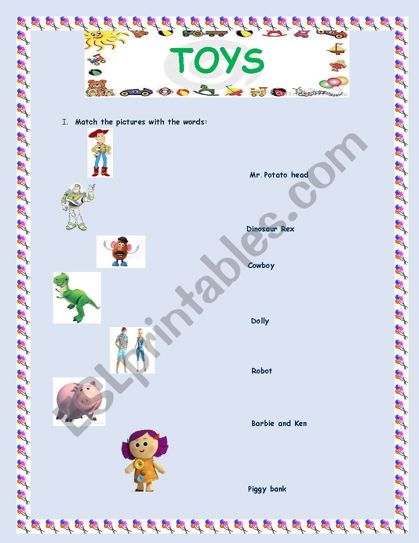 Toys worksheet