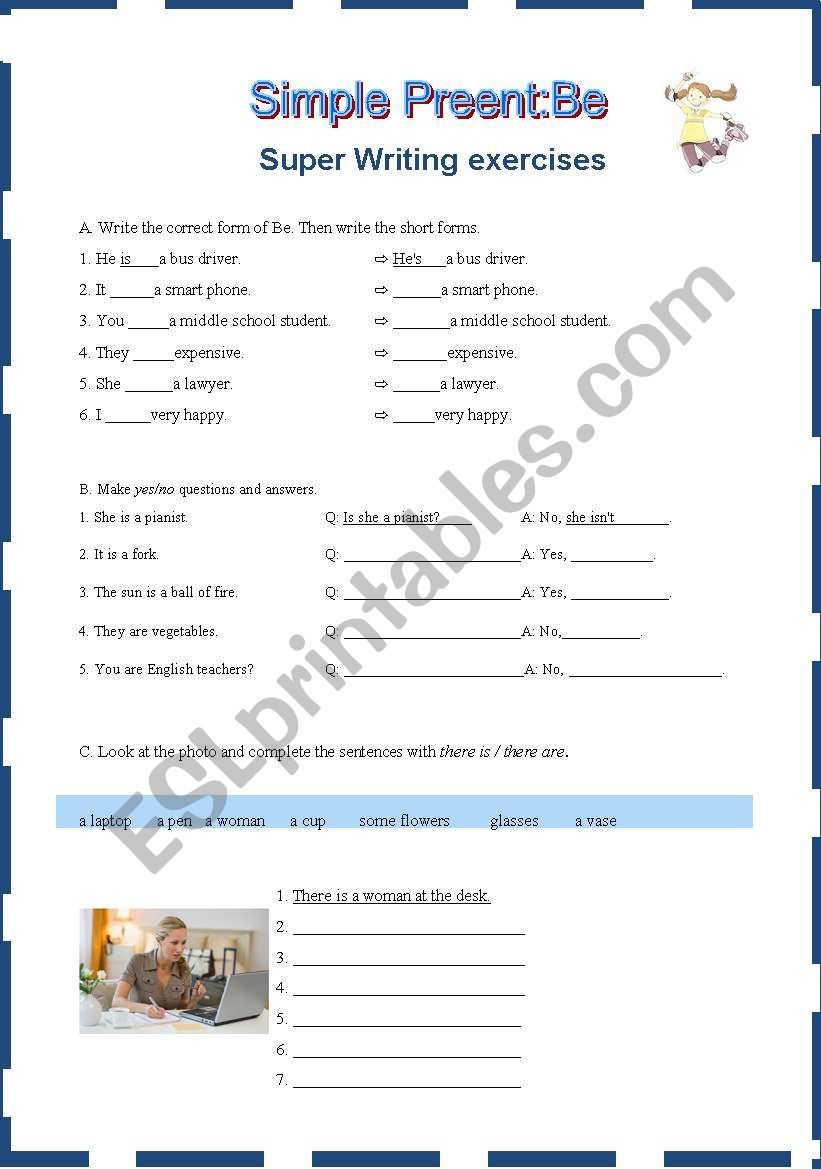 Simple Present : Be  worksheet