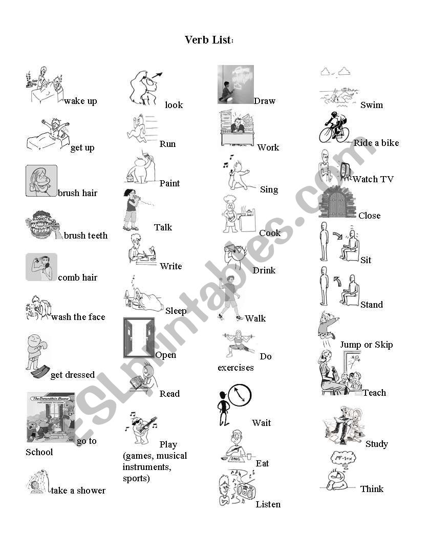 BASIC VERBS worksheet