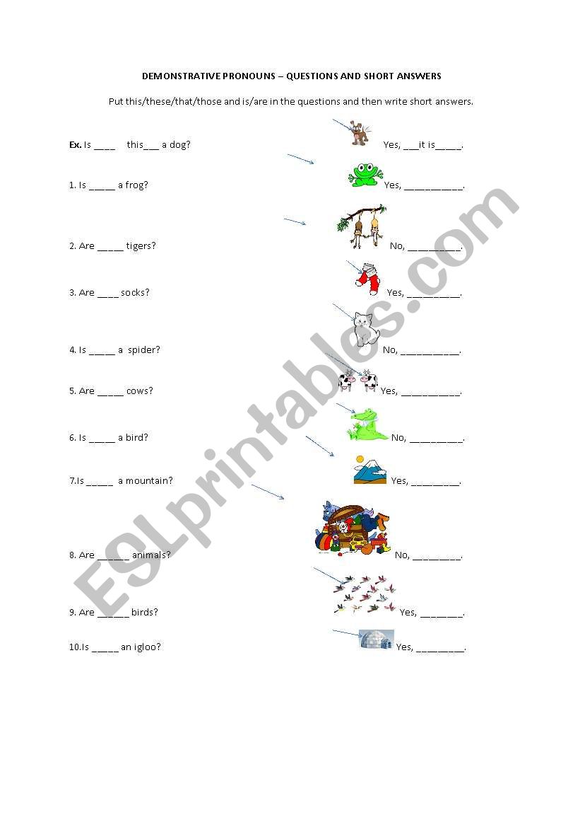 demonstratives-questions and short answers