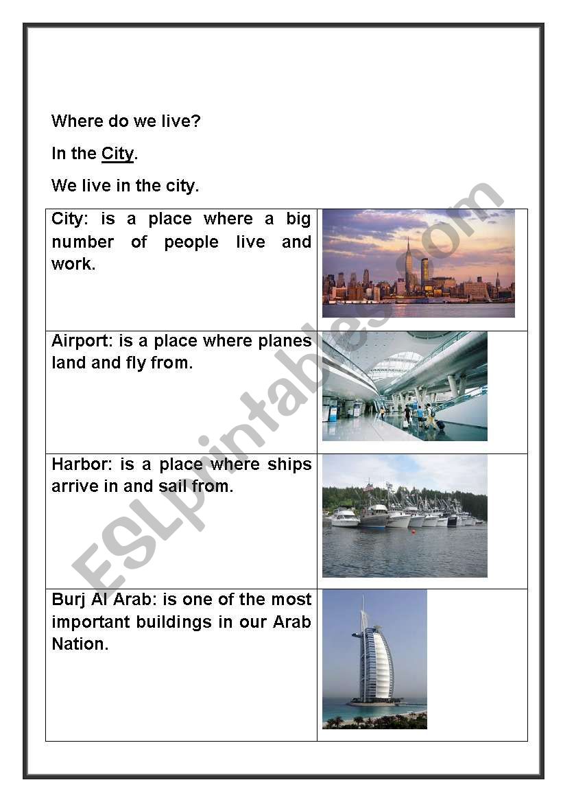 where do we live? worksheet