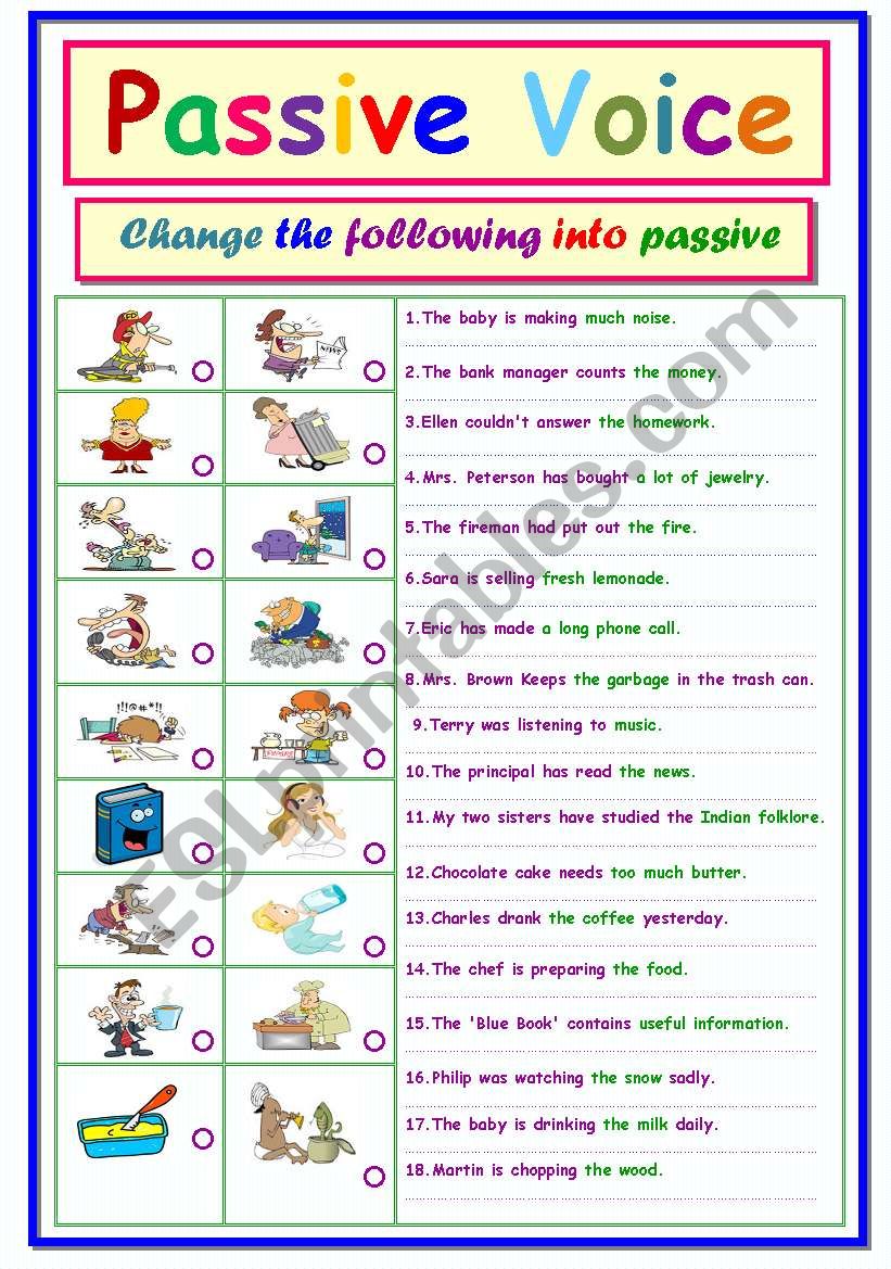 Passive Voice .. worksheet