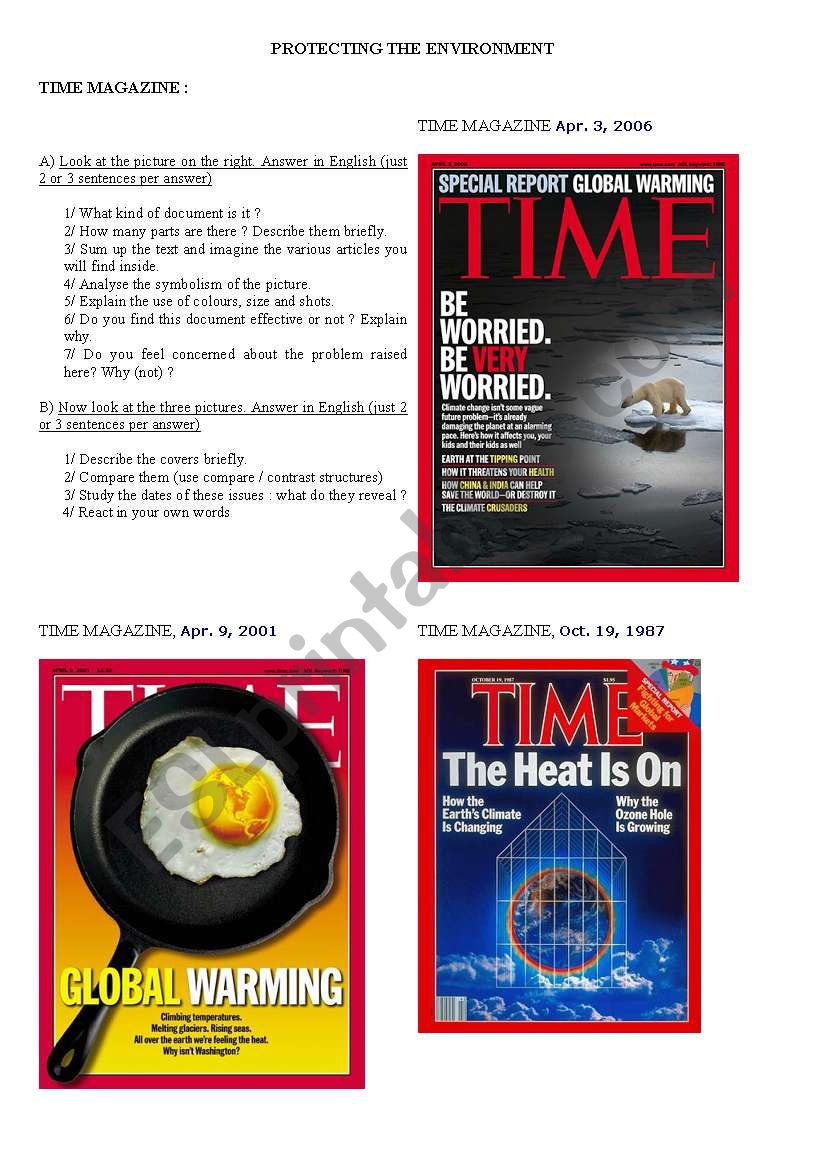 Global warming : TIME covers and analysis