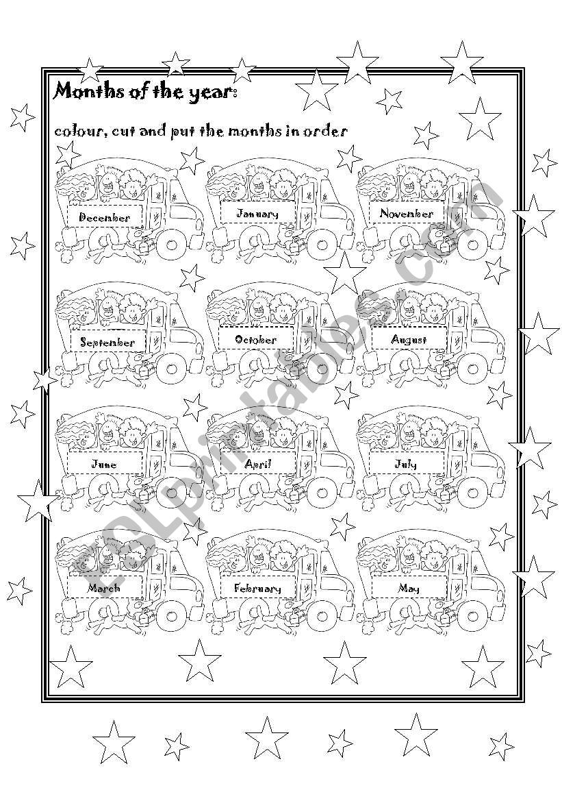 Months of the year worksheet