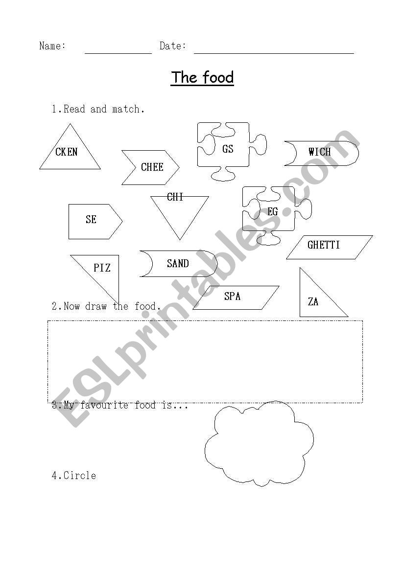 Food worksheet