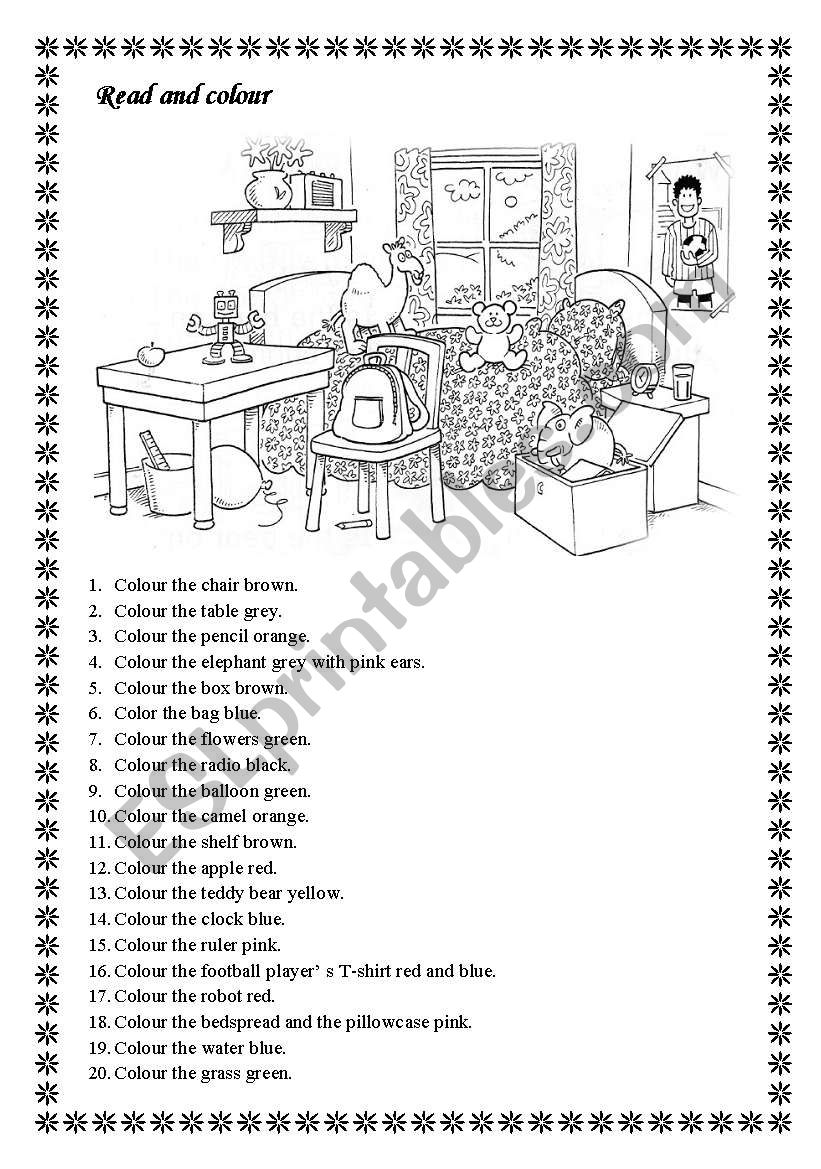 Read and colour worksheet