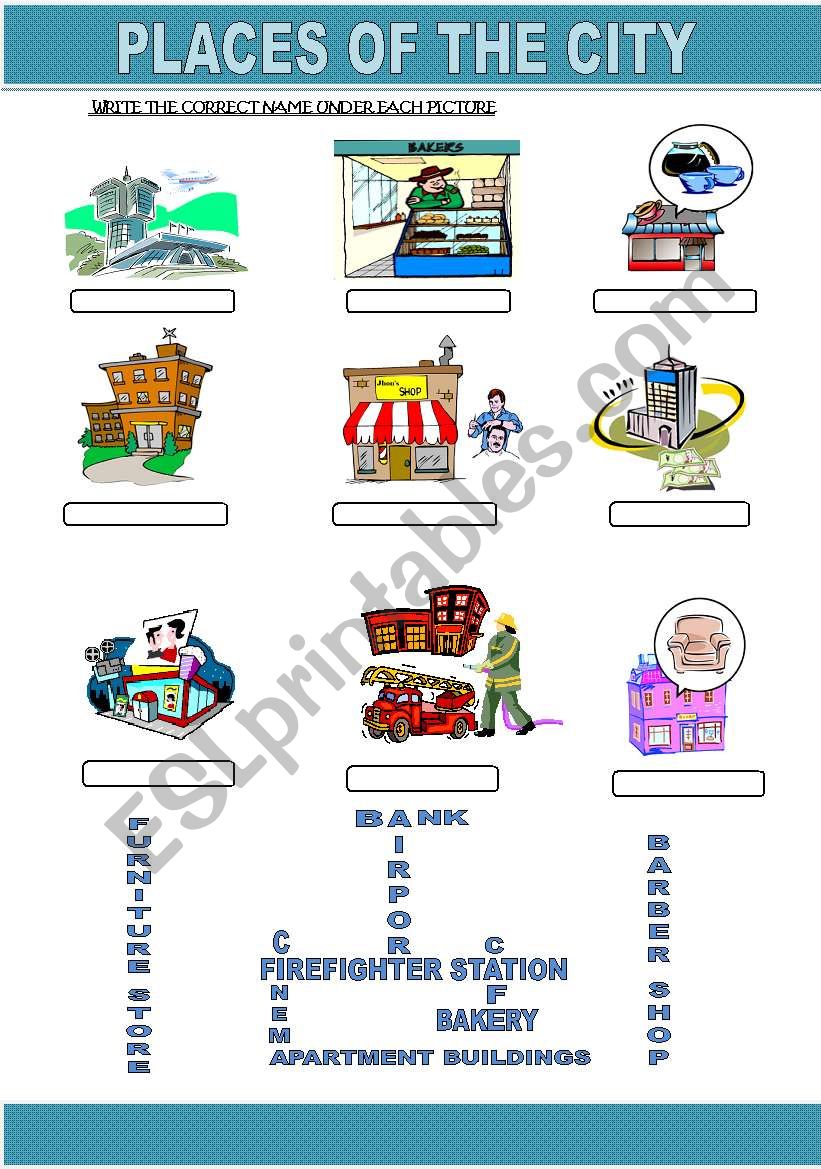 City places worksheet