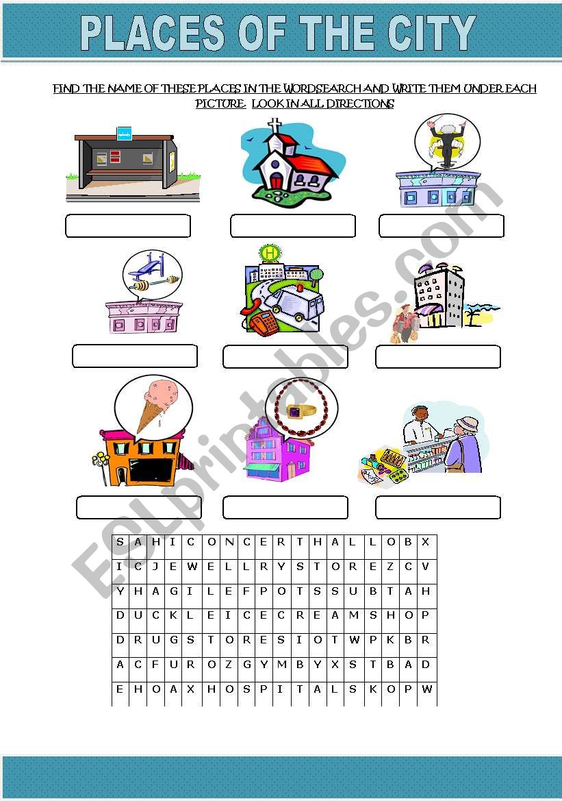 City Places -2nd worksheet worksheet