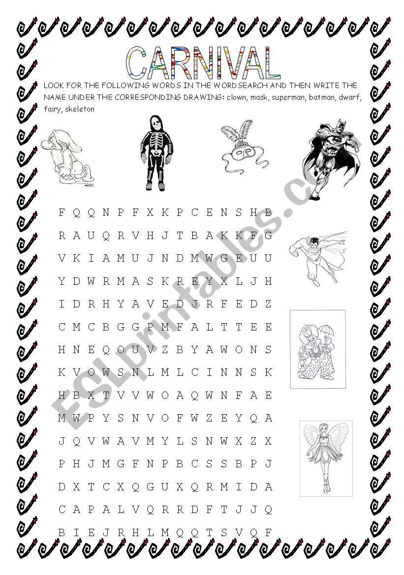 CARNIVAL worksheet