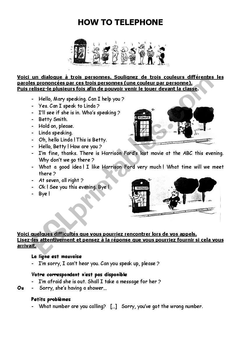 How to telephone? worksheet