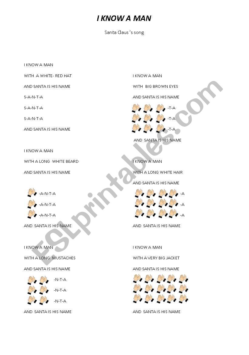 Santa Claus Song worksheet