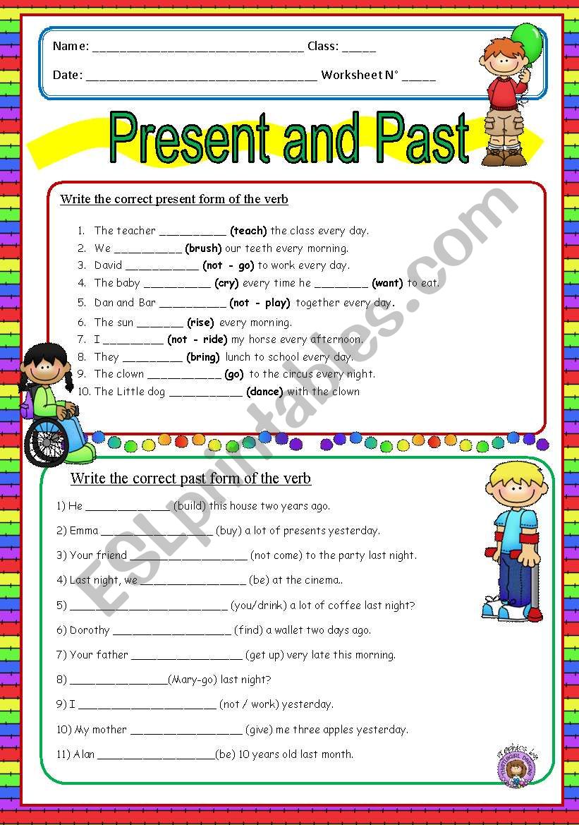 Present and Past 2 worksheet