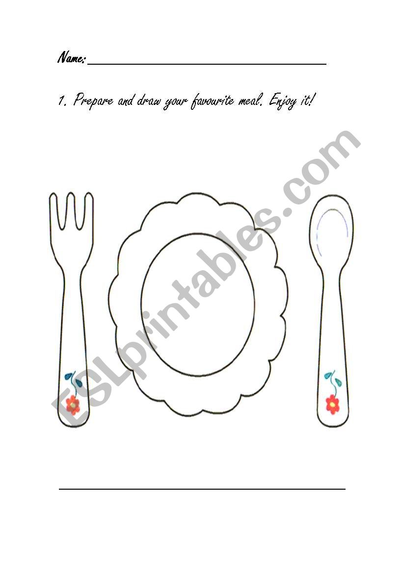 Favourite meal worksheet