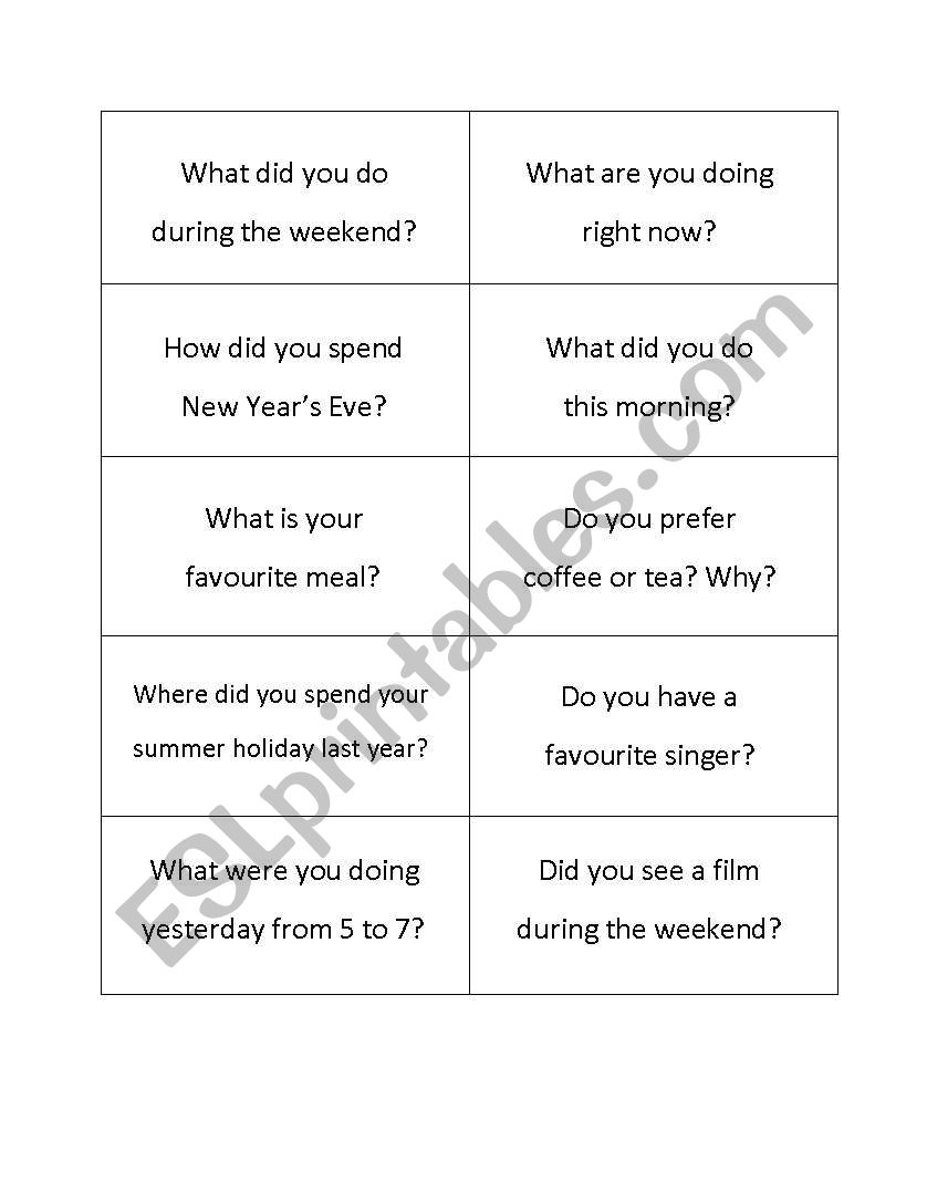 Coversation Cards 2 worksheet