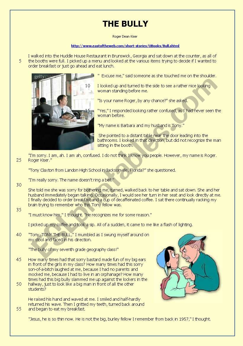 The Bully worksheet