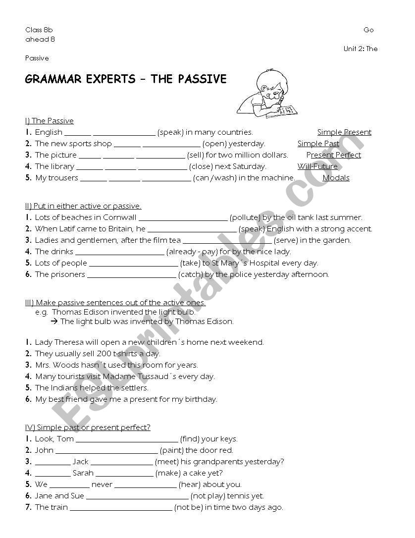 Passive revision worksheet