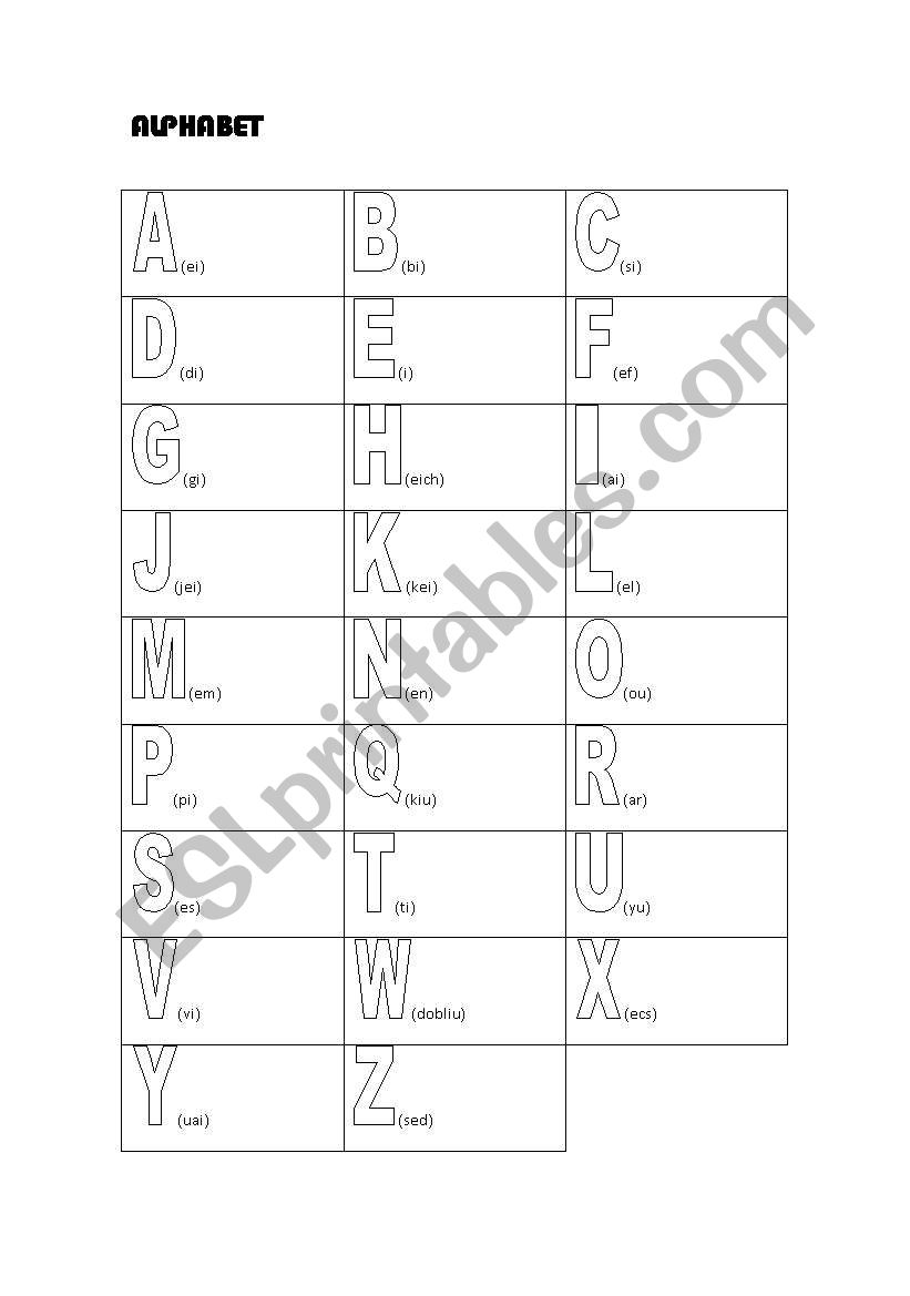 Alphabet worksheet