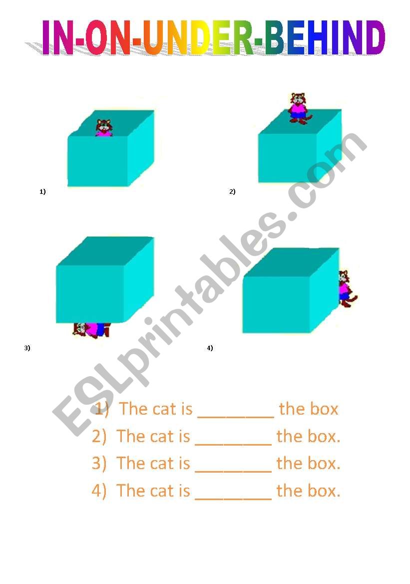 Place Prepositions worksheet