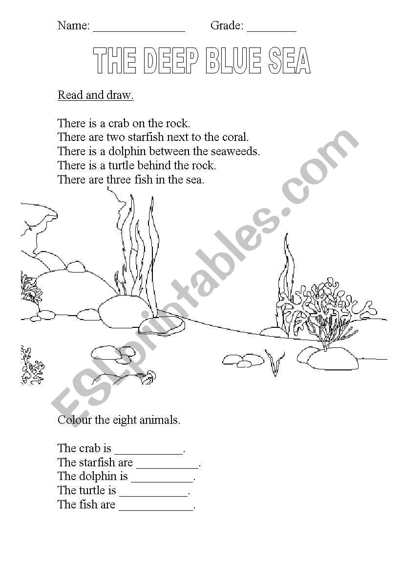 Deep blue sea worksheet