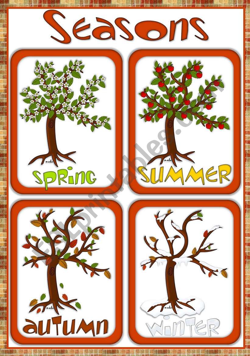 Seasons - flashcards worksheet
