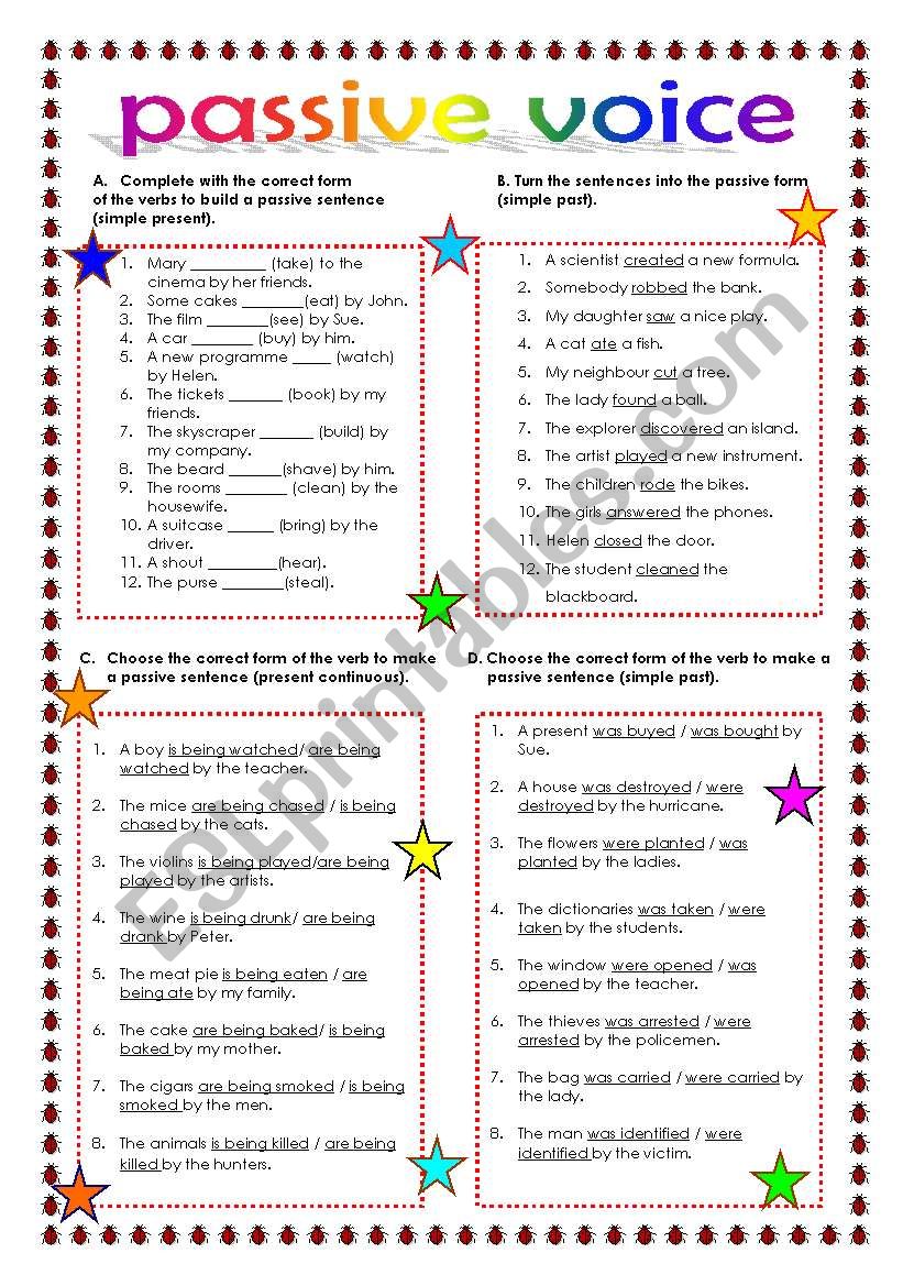 passive voice (23.01.12) worksheet