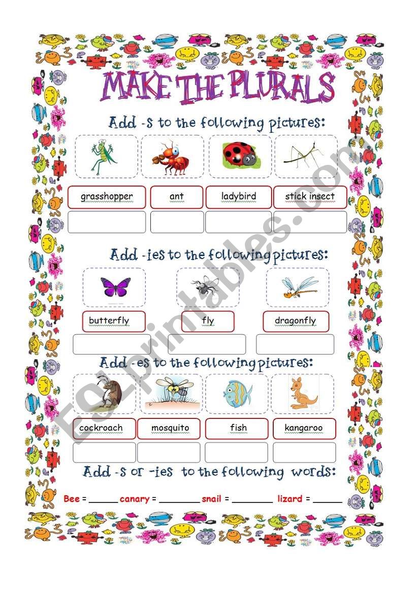 Plurals with insects and animals