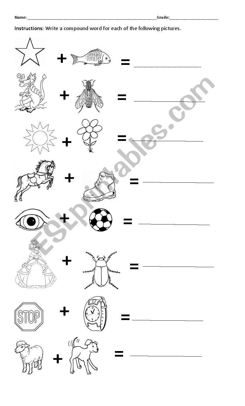 FORMING COMPOUND WORDS worksheet