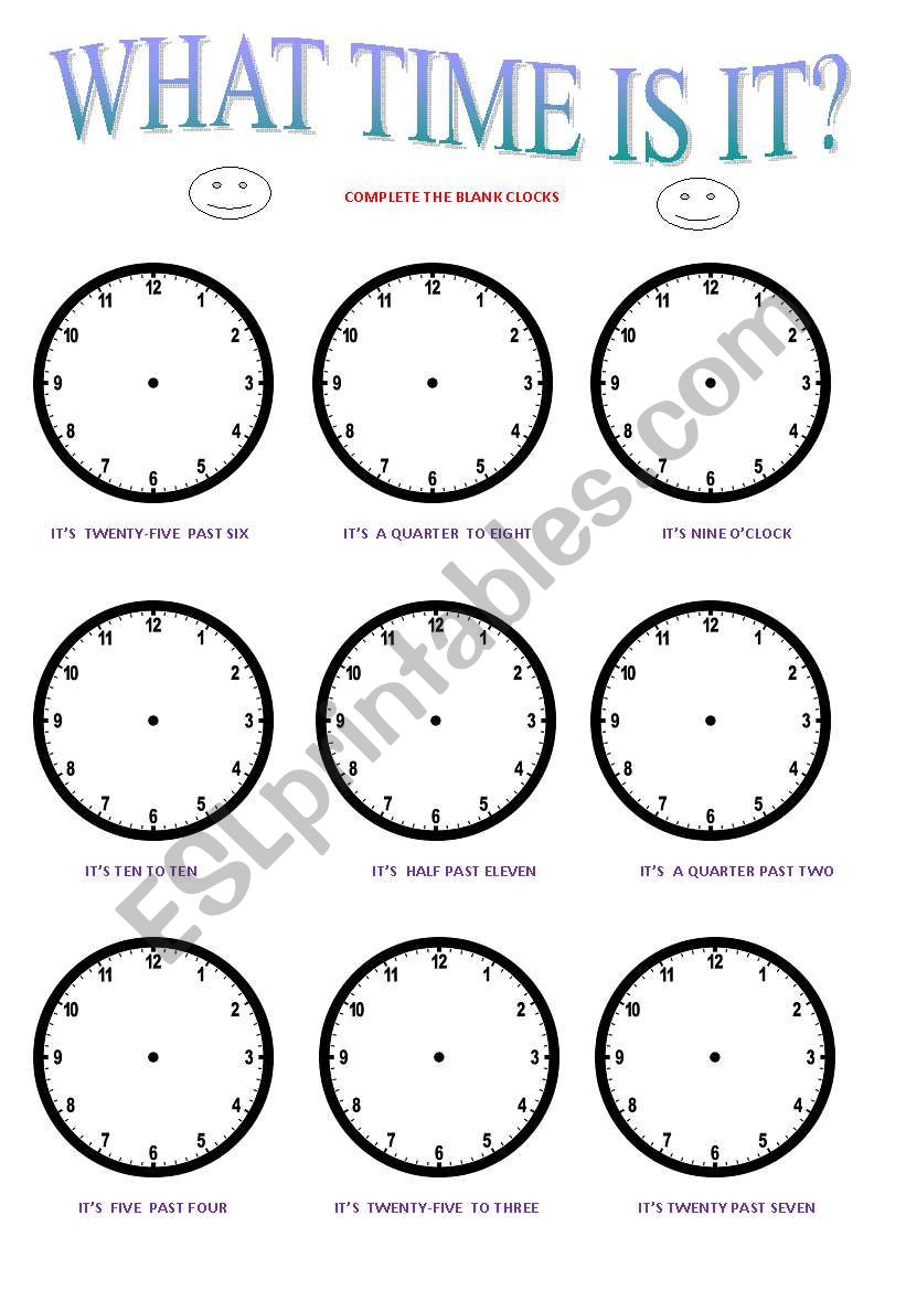 What time is it? worksheet