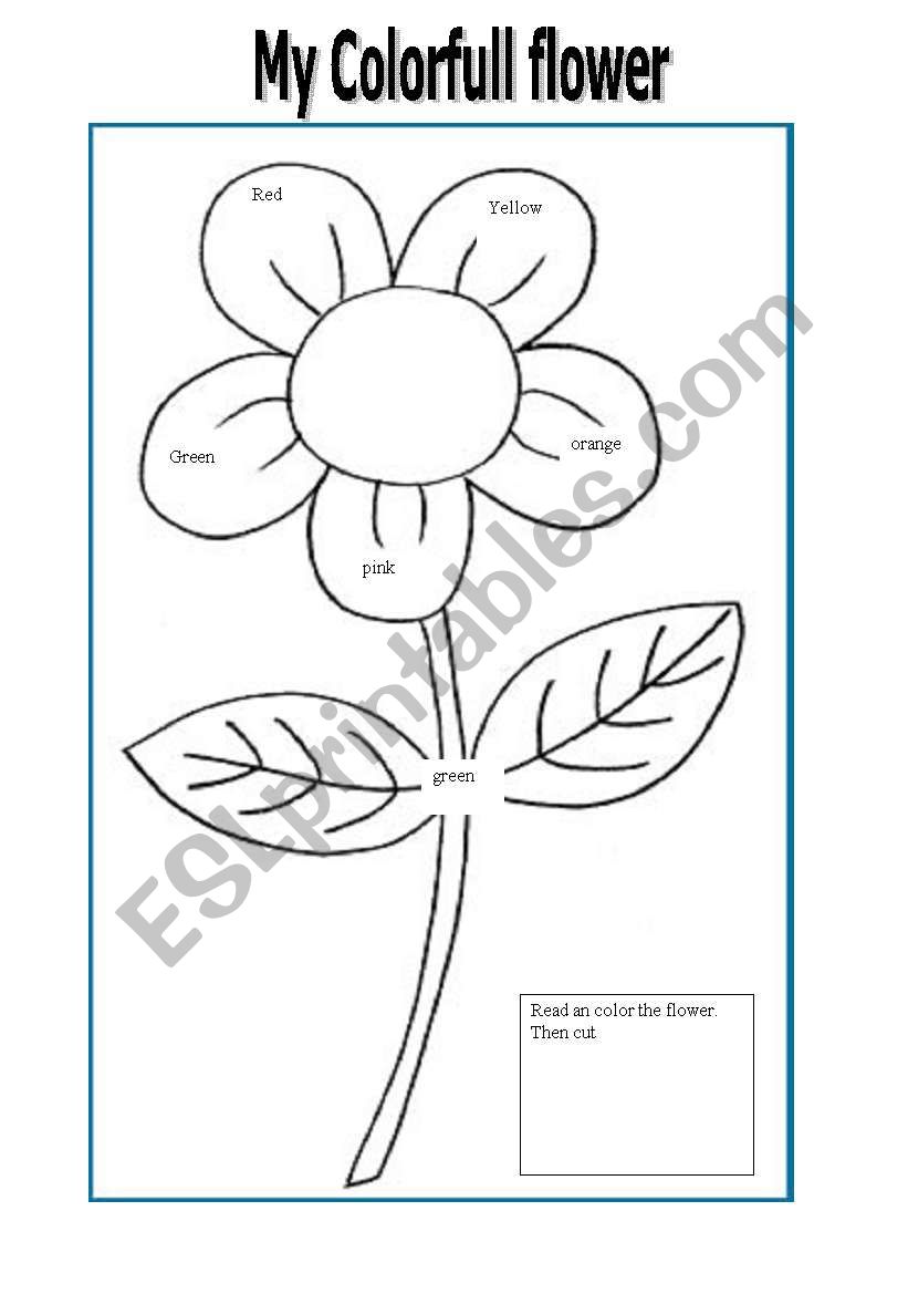 color the flower worksheet