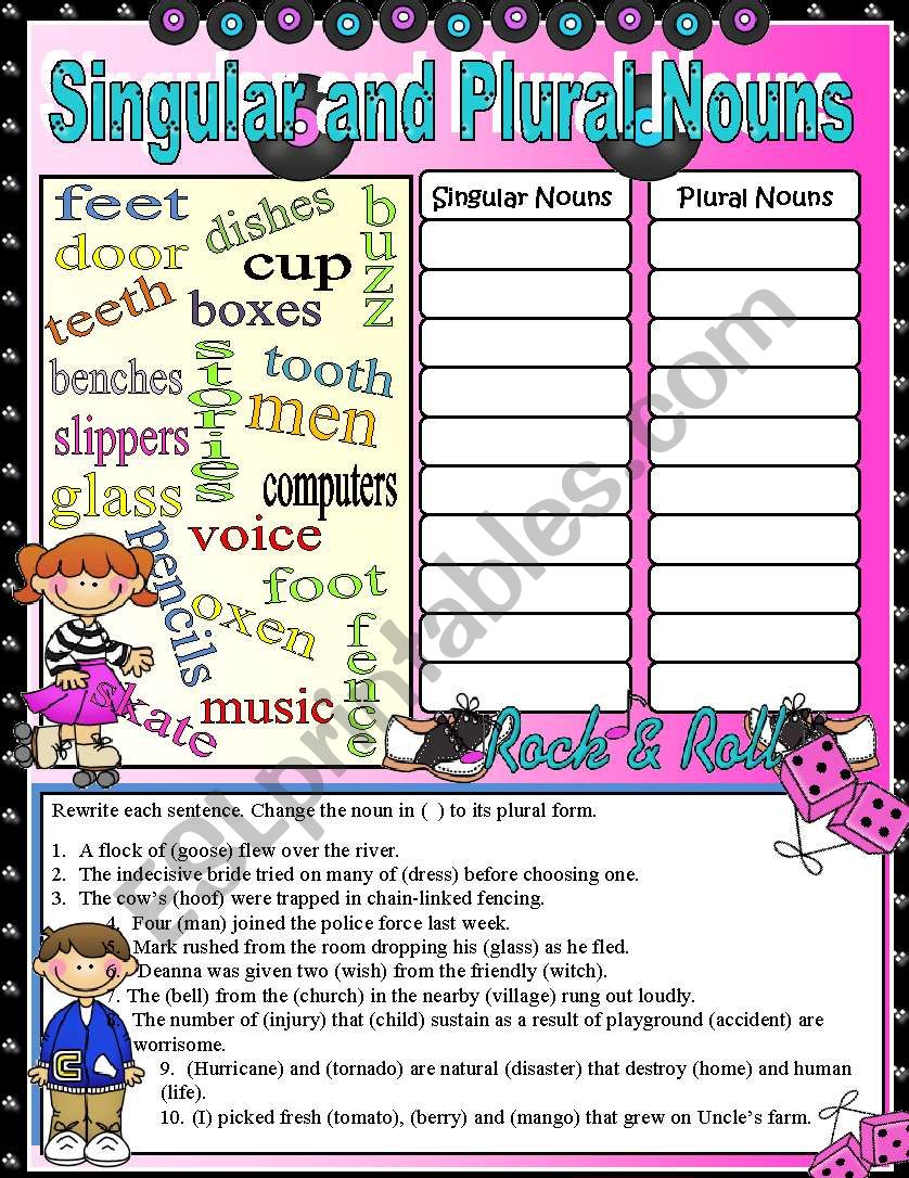 Singular and Plural Nouns worksheet