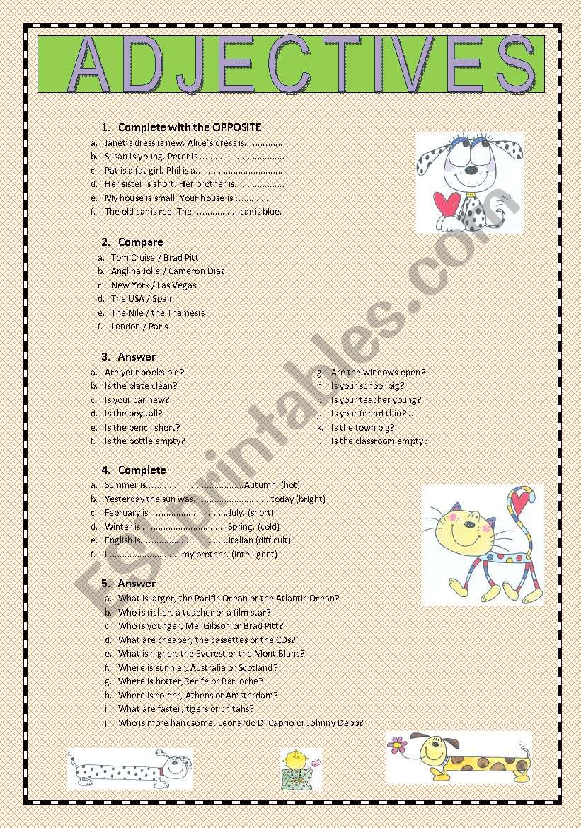 ADJECTIVES worksheet