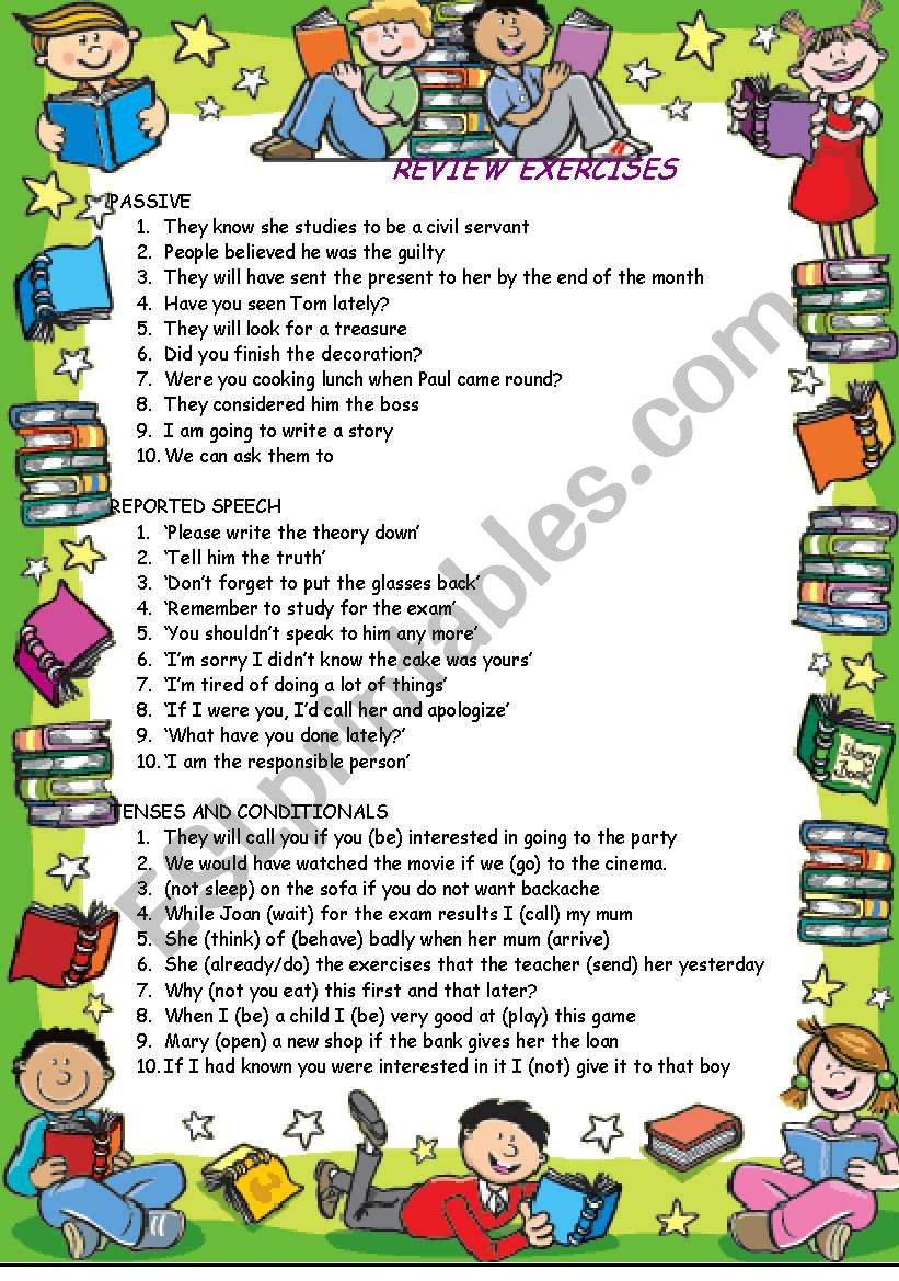 PASSIVE REPORTED TENSES AND CONDITIONALS