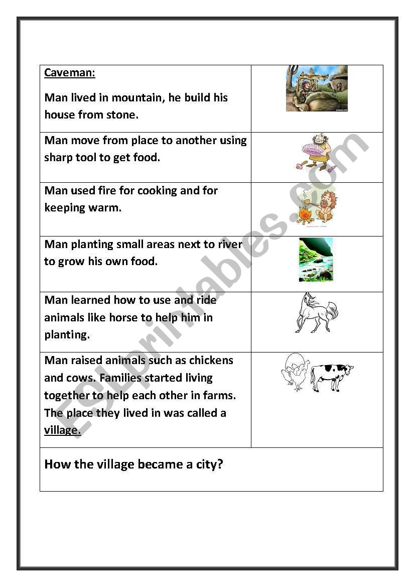 the caveman worksheet