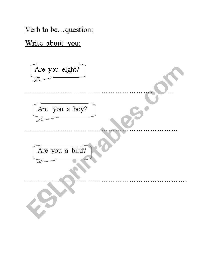 verb to be worksheet