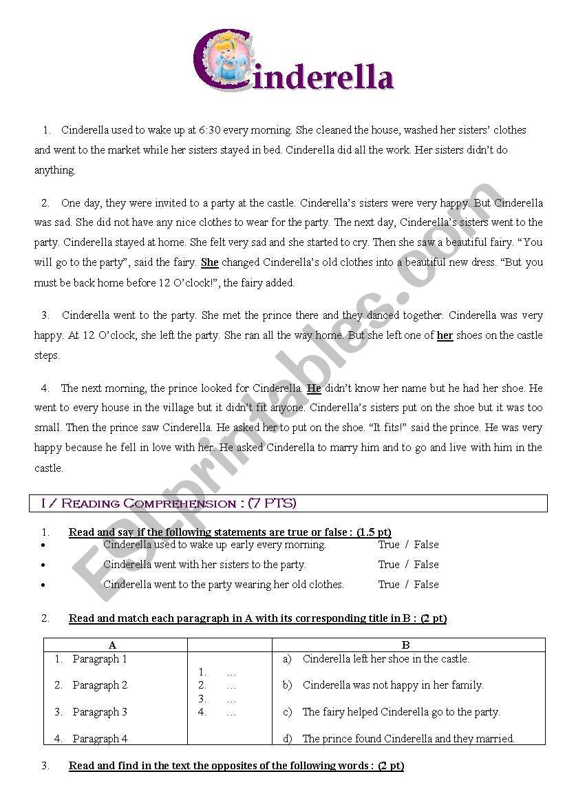 English Test worksheet