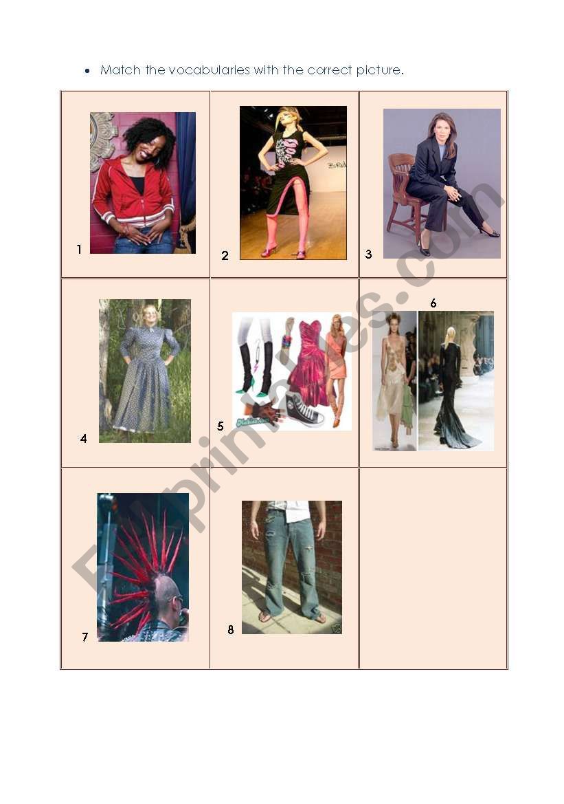 Outfit vocabulary (2pgs) worksheet