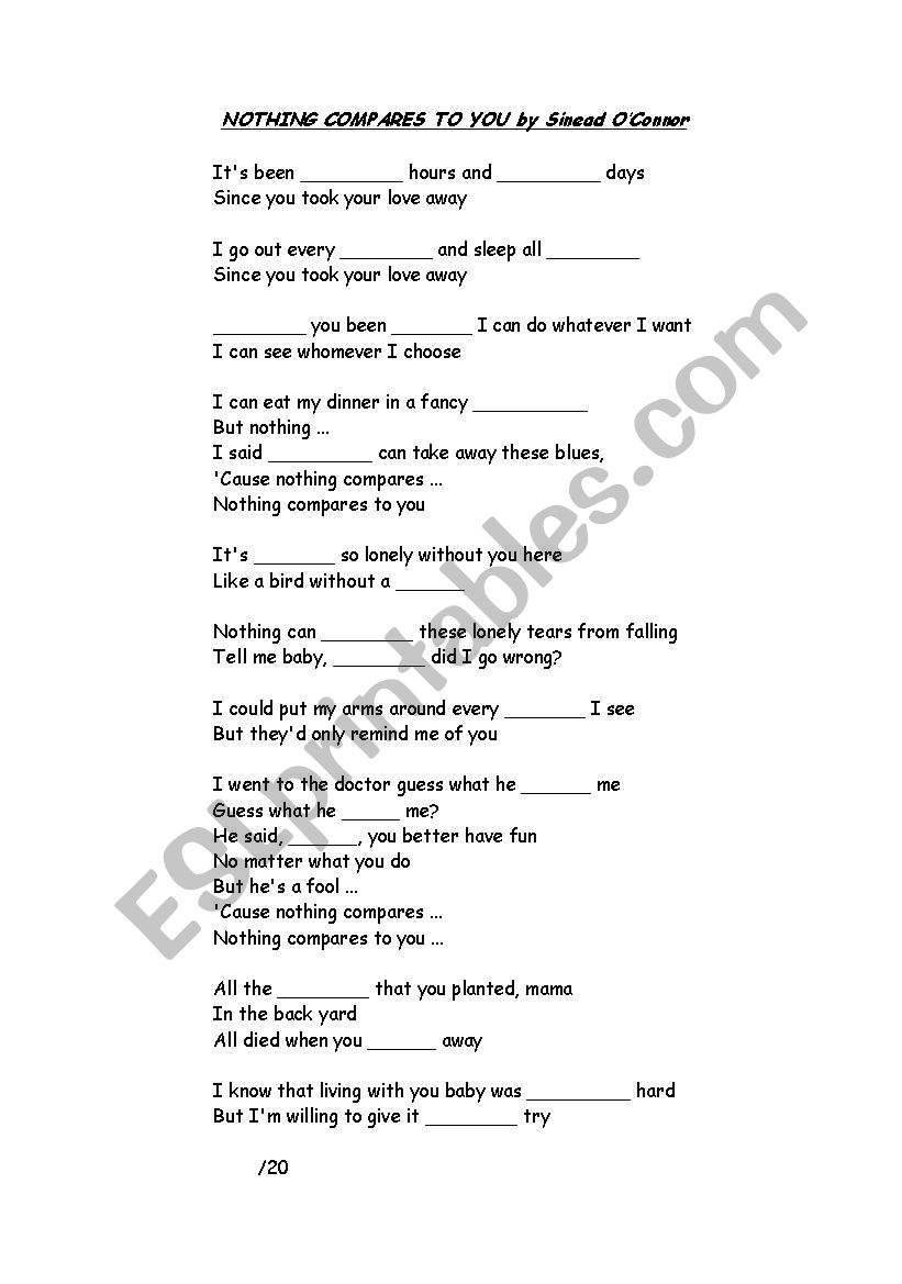 Present perfect song worksheet