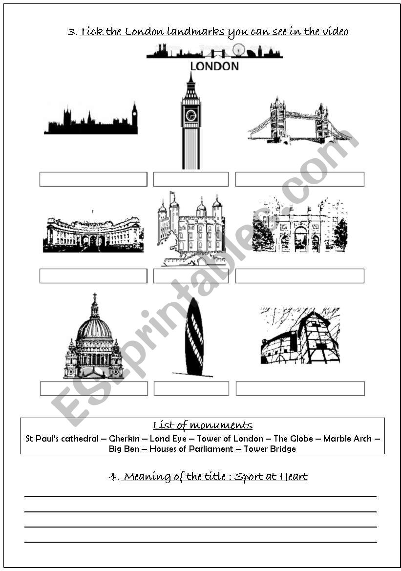 Sport at Heart 2 worksheet