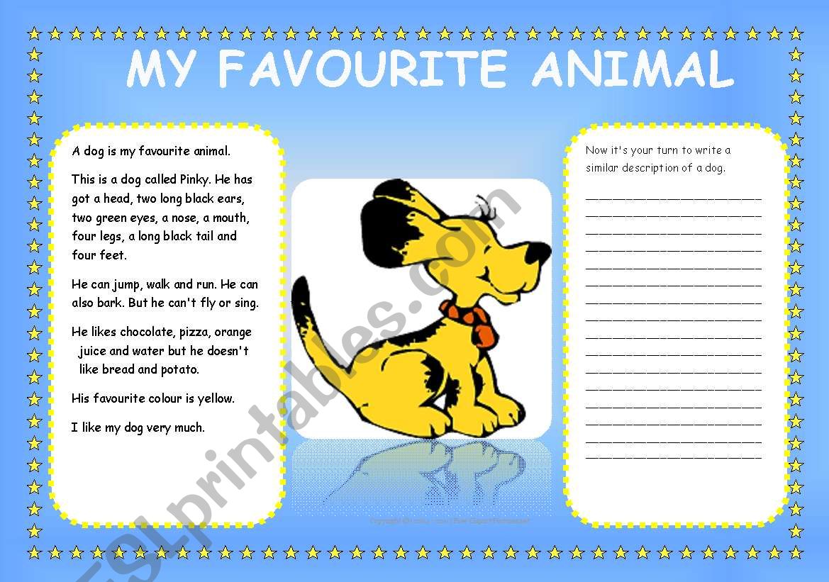 My favourite animal - ESL worksheet by cilkaz