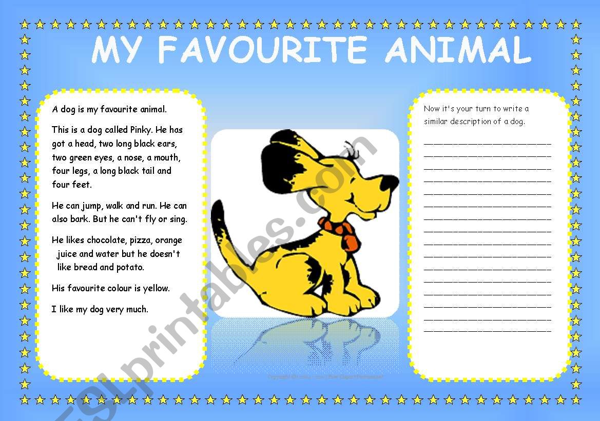 My  favourite animal worksheet