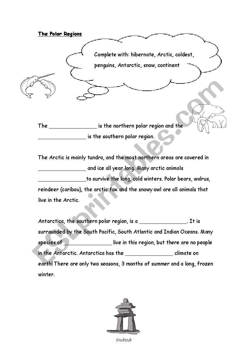 The Polar Regions - Introductory worksheet